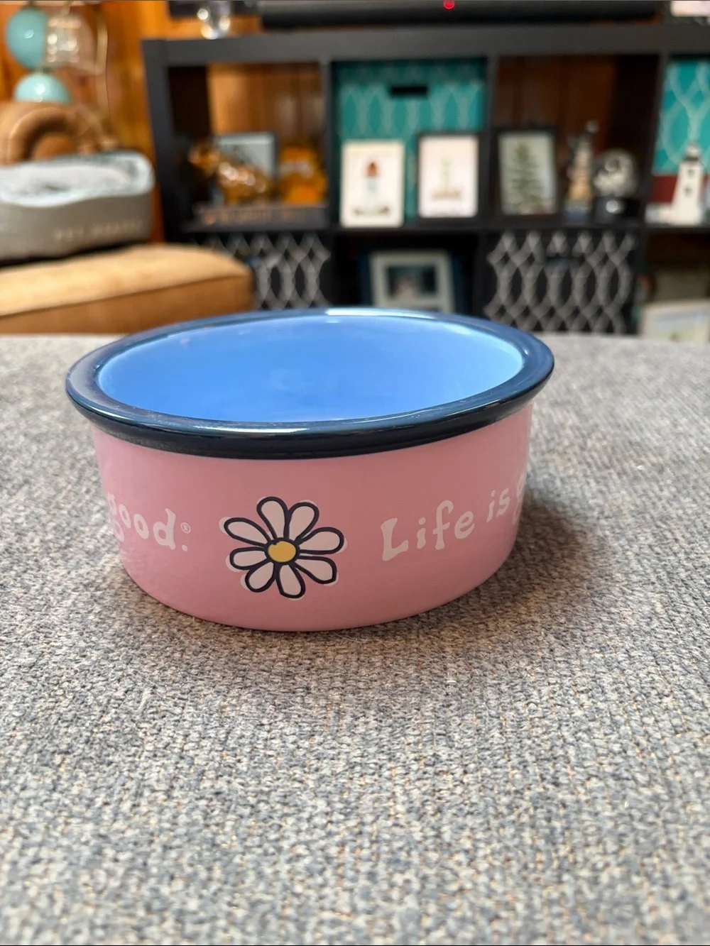 Life Is Good pink ceramic